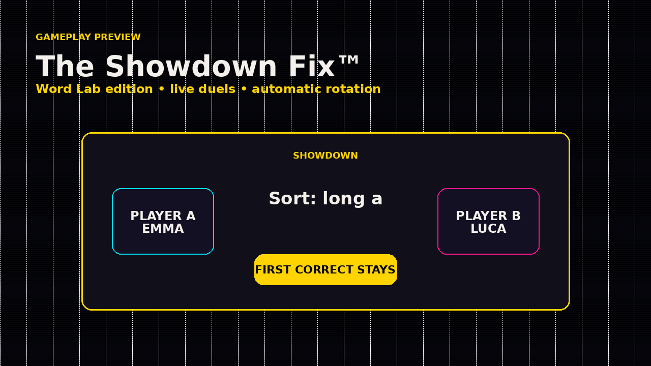 The Showdown Fix™: Word Lab Edition gameplay preview