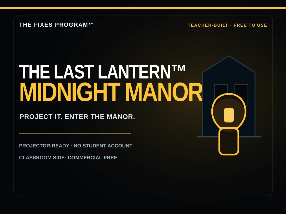 The Last Lantern™ Midnight Manor Halloween classroom game cover