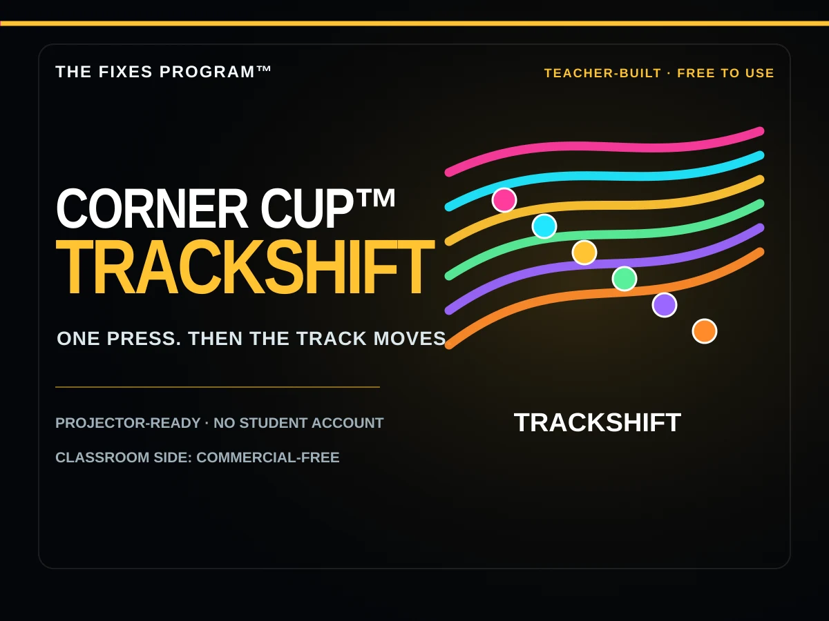 Corner Cup™ Trackshift classroom race game cover