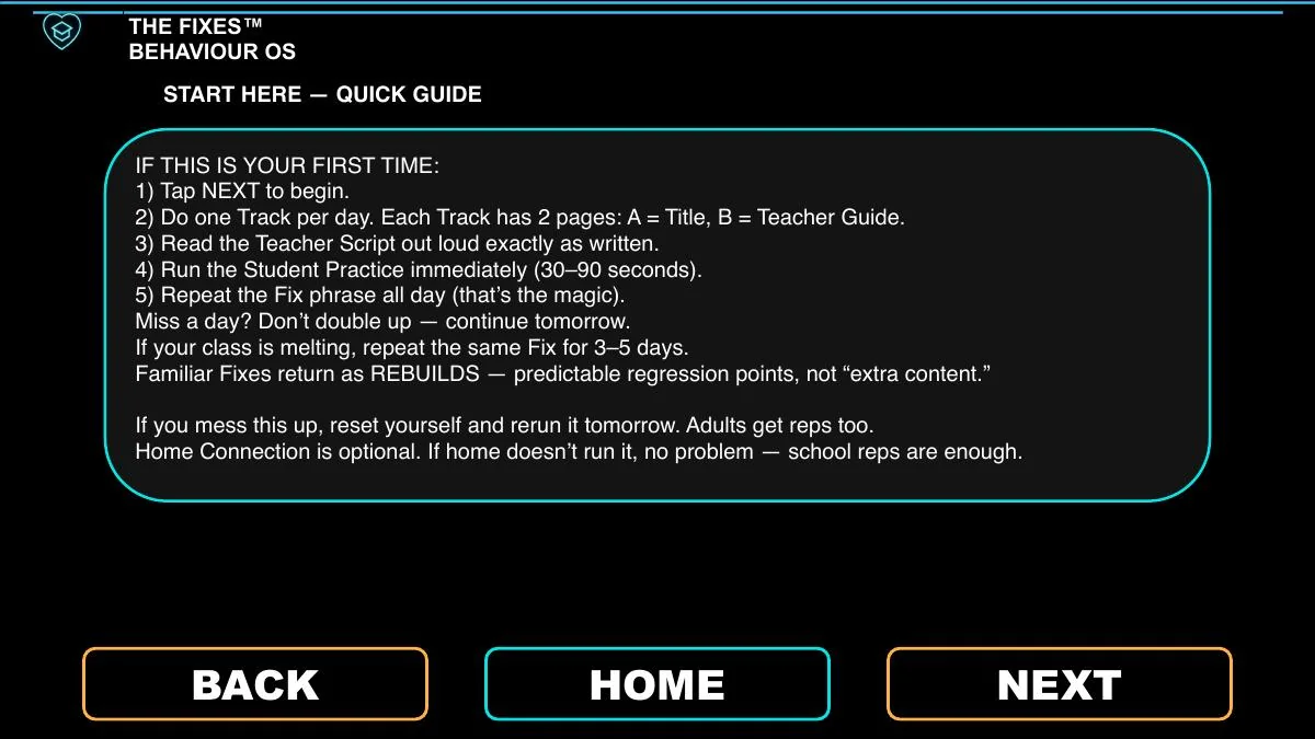 Quick reset support